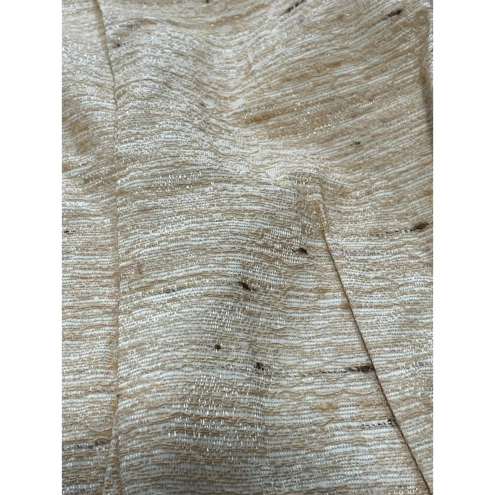 Vintage Tan Tweed Drapes 2 Curtain Panels‎ Pinch Pleat MCM 22 X 83 ea